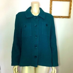 Super retro Cabela’s waffle knit 100% cotton jacket.  Size XL Teal